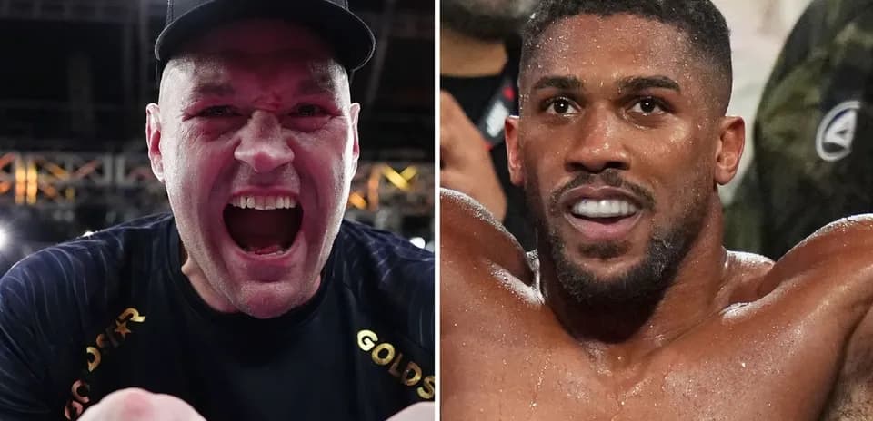 Tyson Fury y Anthony Joshua en evento de boxeo