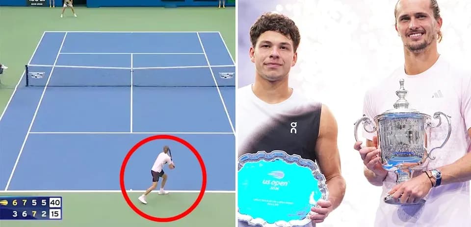 Jugador de tenis en acción durante un partido