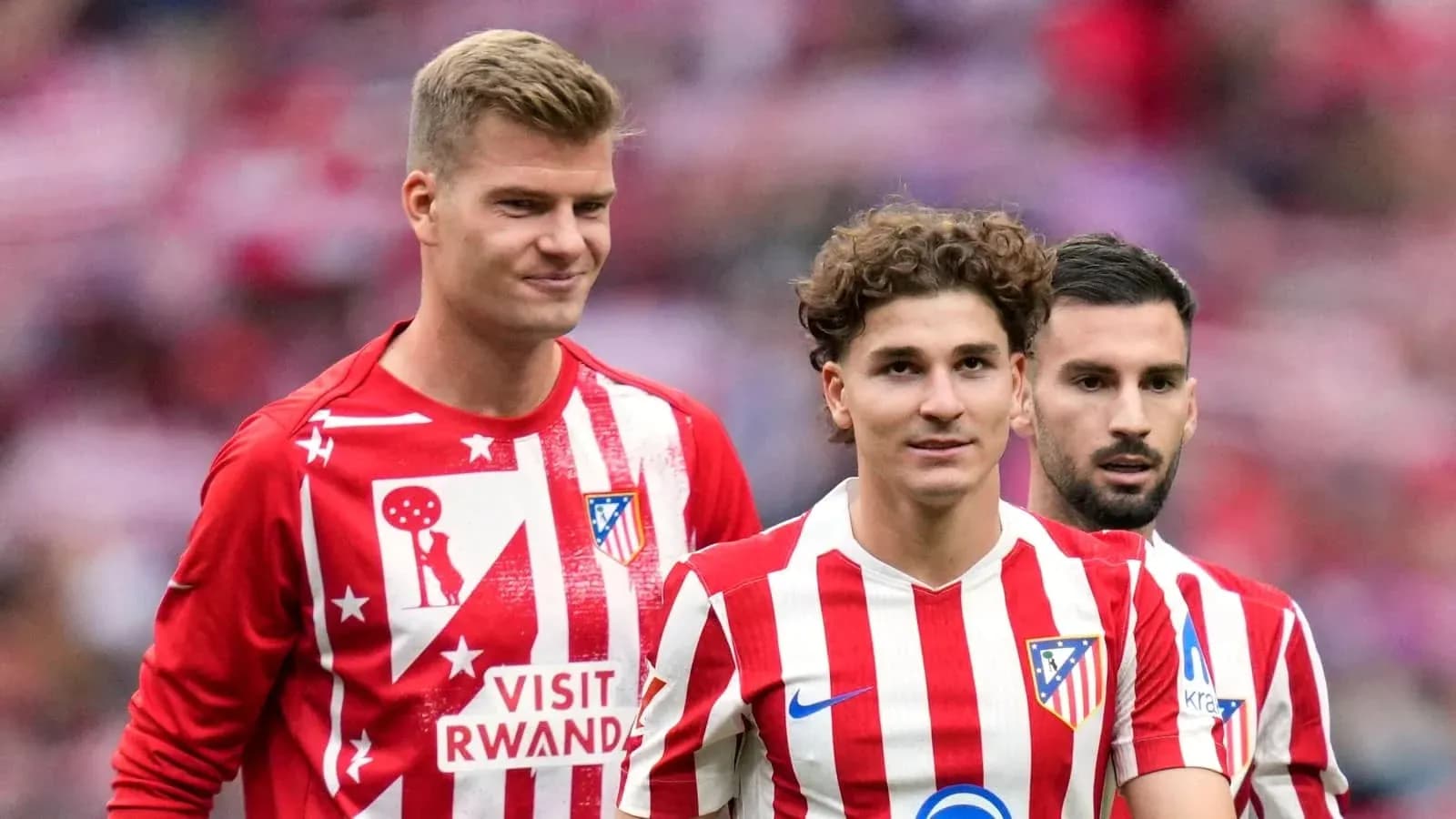 Jugadores de Atlético de Madrid en el campo