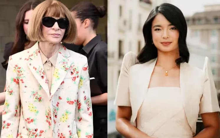 Dos mujeres con atuendos elegantes en exteriores