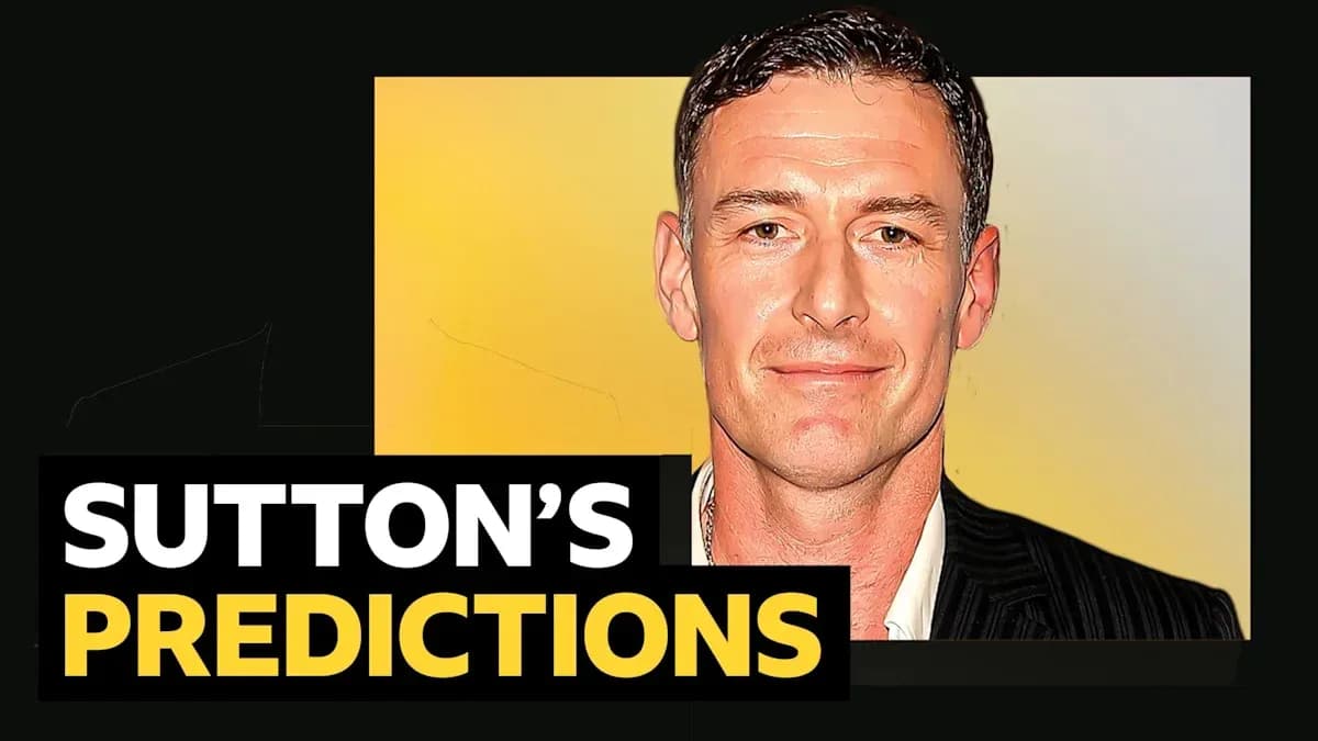 Texto sobre predicciones de Sutton en fondo amarillo