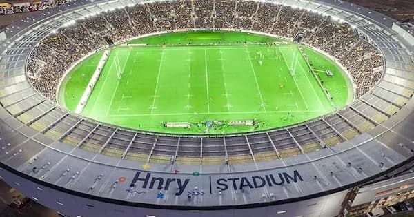 Vista aérea del estadio Hnry durante un partido