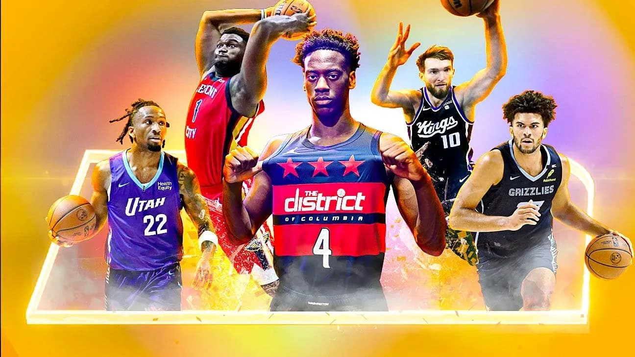 Jugadores de baloncesto en un diseño colorido