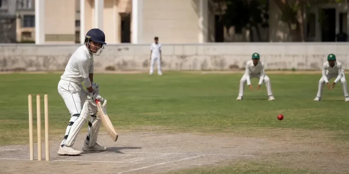 Bateador a punto de golpear la pelota de cricket