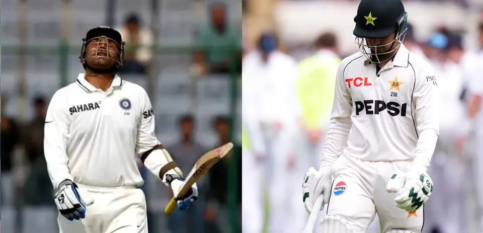 Jugadores de cricket de India y Pakistán en acción