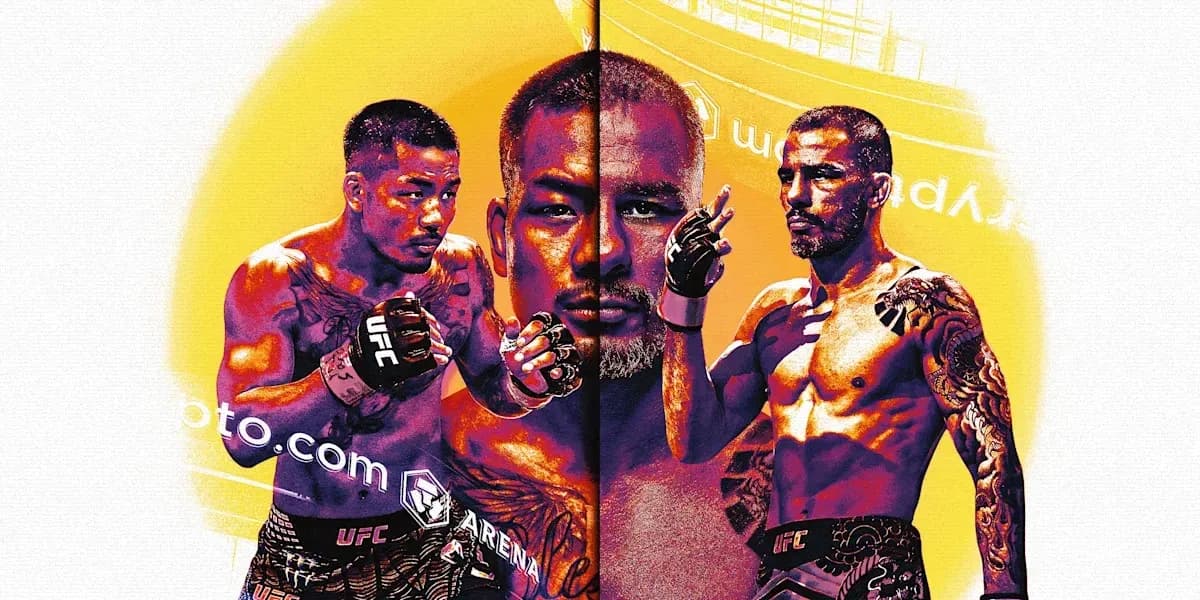 Luchadores de MMA en fondo colorido y vibrante