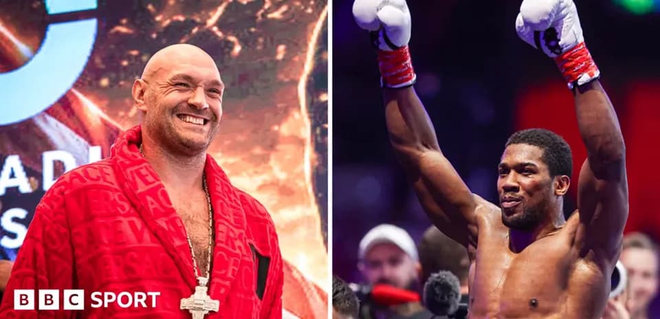 Tyson Fury y Anthony Joshua en evento de boxeo