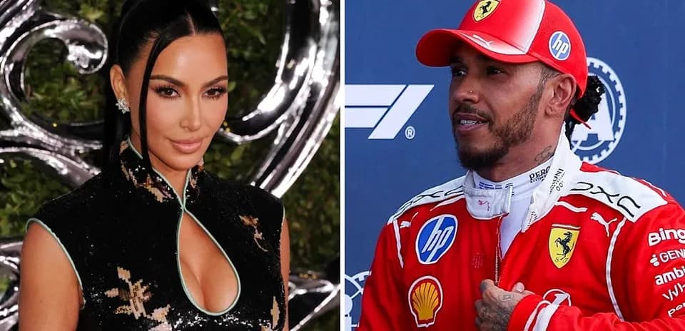 Kim Kardashian y Lewis Hamilton en eventos separados
