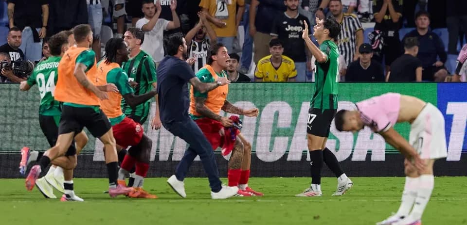 Jugadores de Sassuolo celebrando un gol en el partido