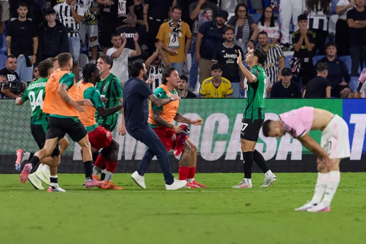 Jugadores de Sassuolo celebrando un gol en el partido