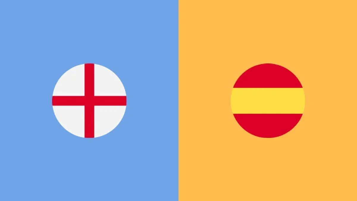 Banderas de Inglaterra y España en fondo de colores