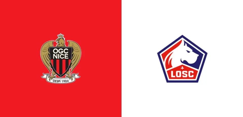 Logos de OGC Nice y LOSC Lille