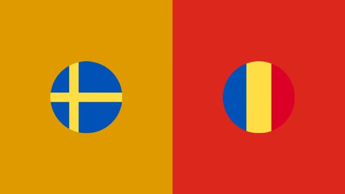 Banderas de Suecia y Rumania en círculos