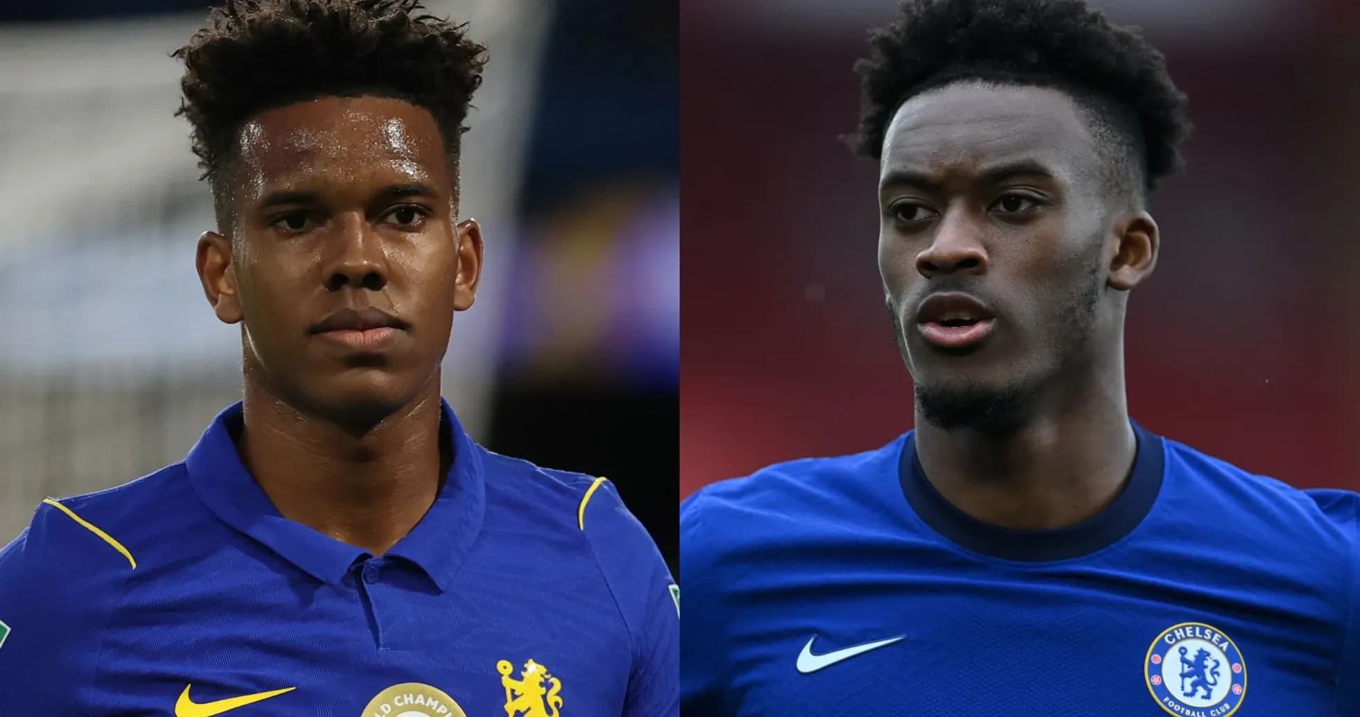 Dos jugadores de Chelsea posando para la cámara