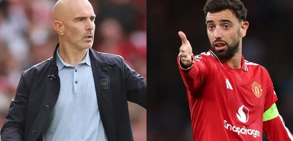 Entrenador y jugador de Manchester United durante el partido