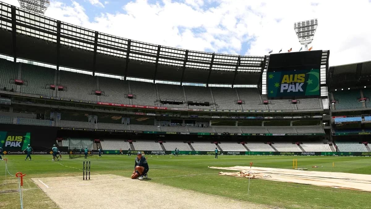 Entrenamiento de jugadores en Melbourne Cricket Ground