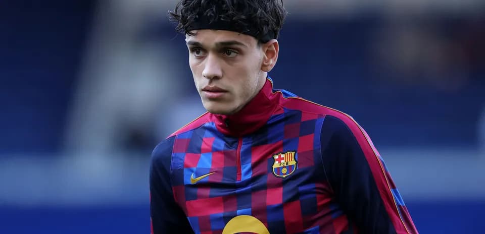 Jugador de Barcelona en sesión de calentamiento
