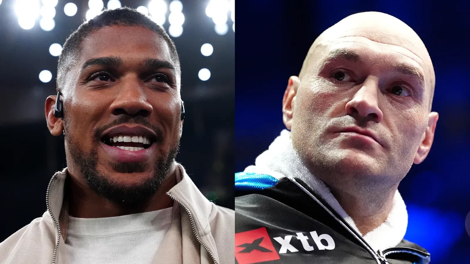 Anthony Joshua y Tyson Fury en evento de boxeo