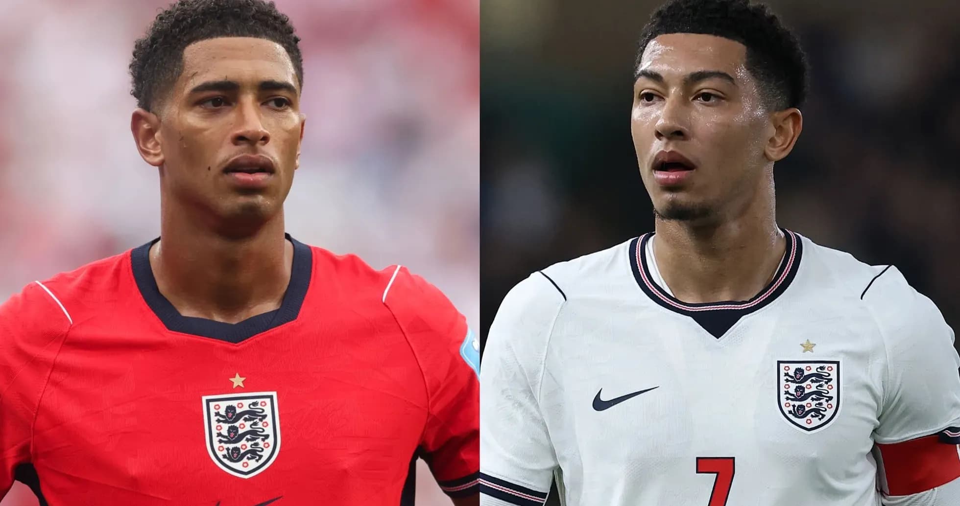 Jugadores de Inglaterra en camisetas de la selección