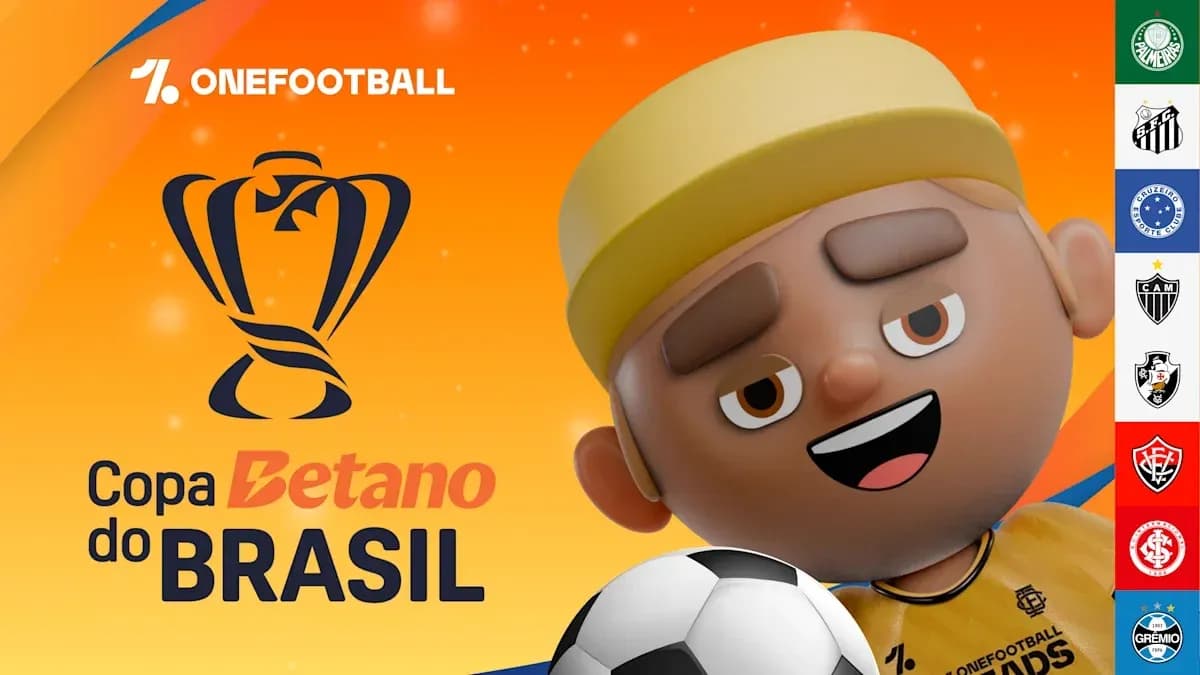 Personaje animado con balón de fútbol y trofeo Personaje animado con balón de fútbol y trofeo