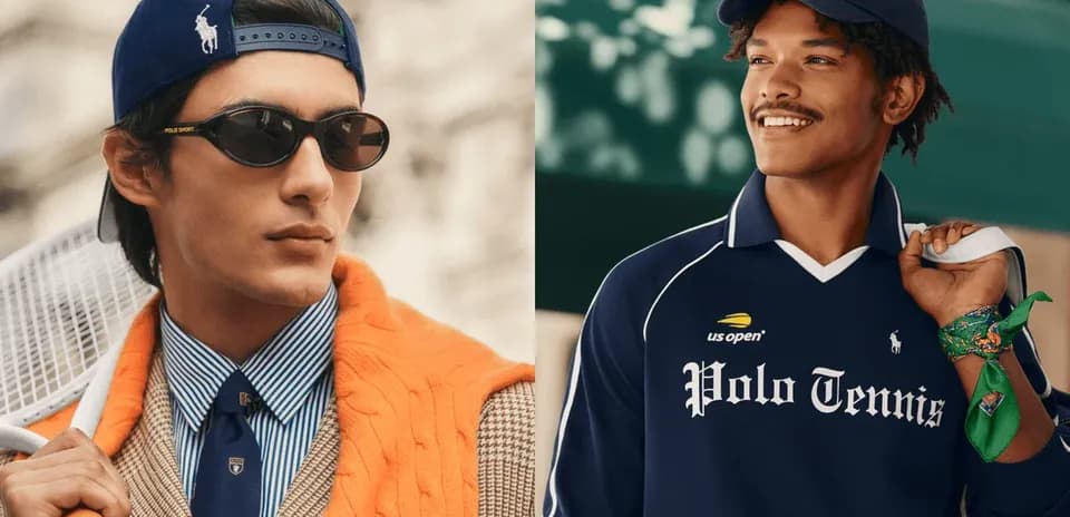 Dos modelos vistiendo ropa de tenis con accesorios
