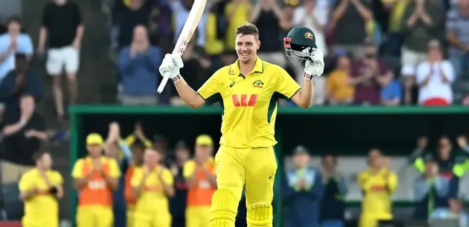 Jugador de cricket australiano celebrando su logro