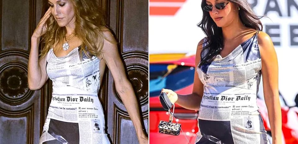 Dos mujeres con vestidos de prensa Dior Daily