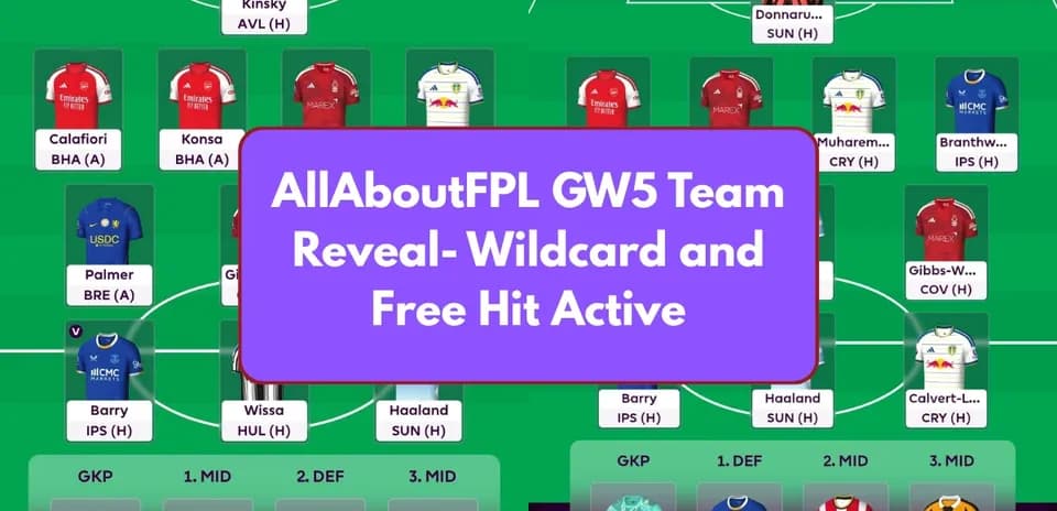 A lineup for FPL GW5 with player names and positions