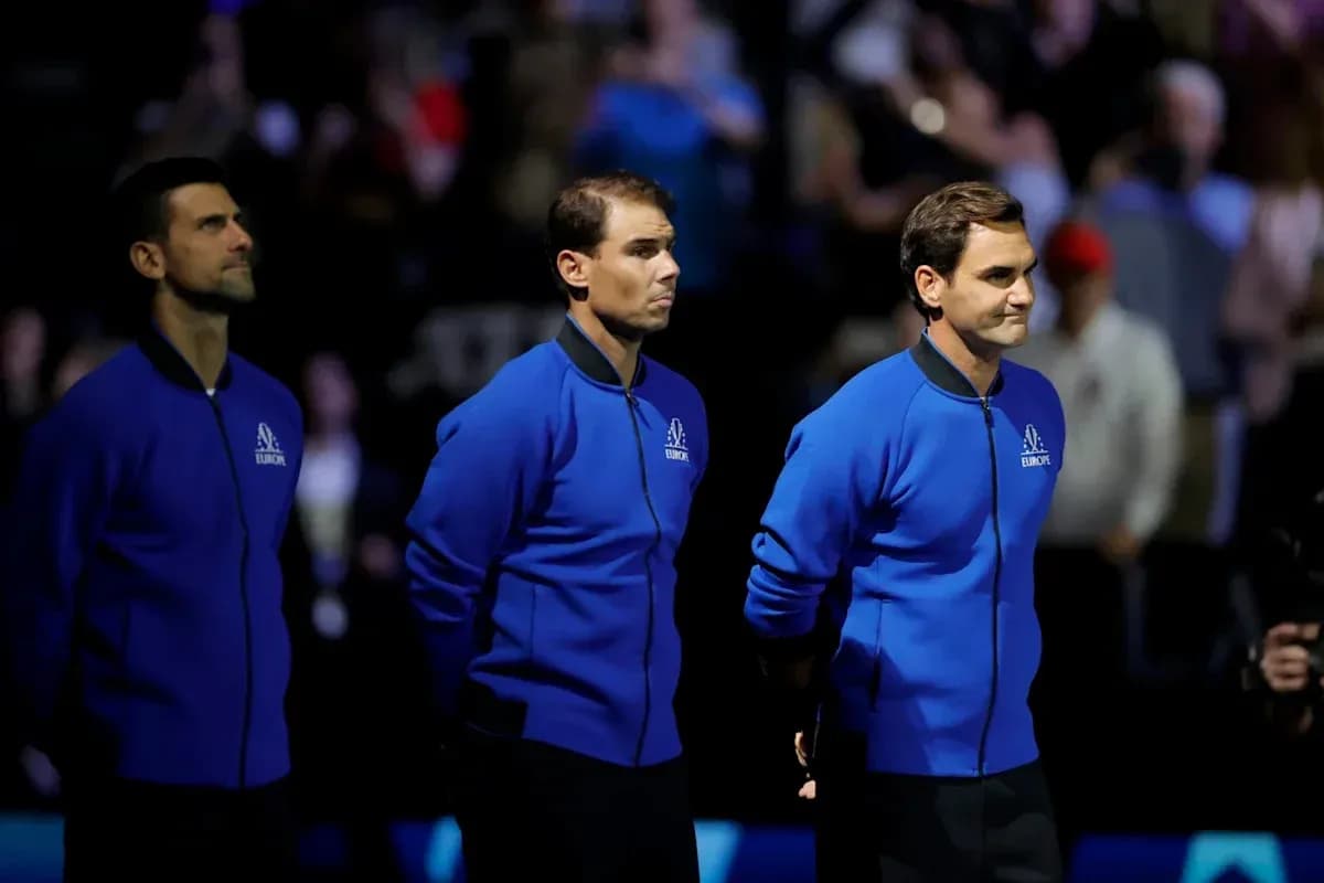Jugadores de tenis en ceremonia de presentación