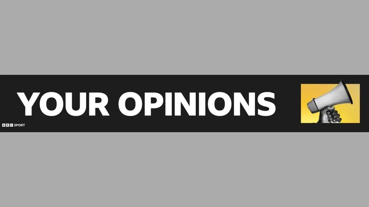 Banner with text 'YOUR OPINIONS' and megaphone illustration