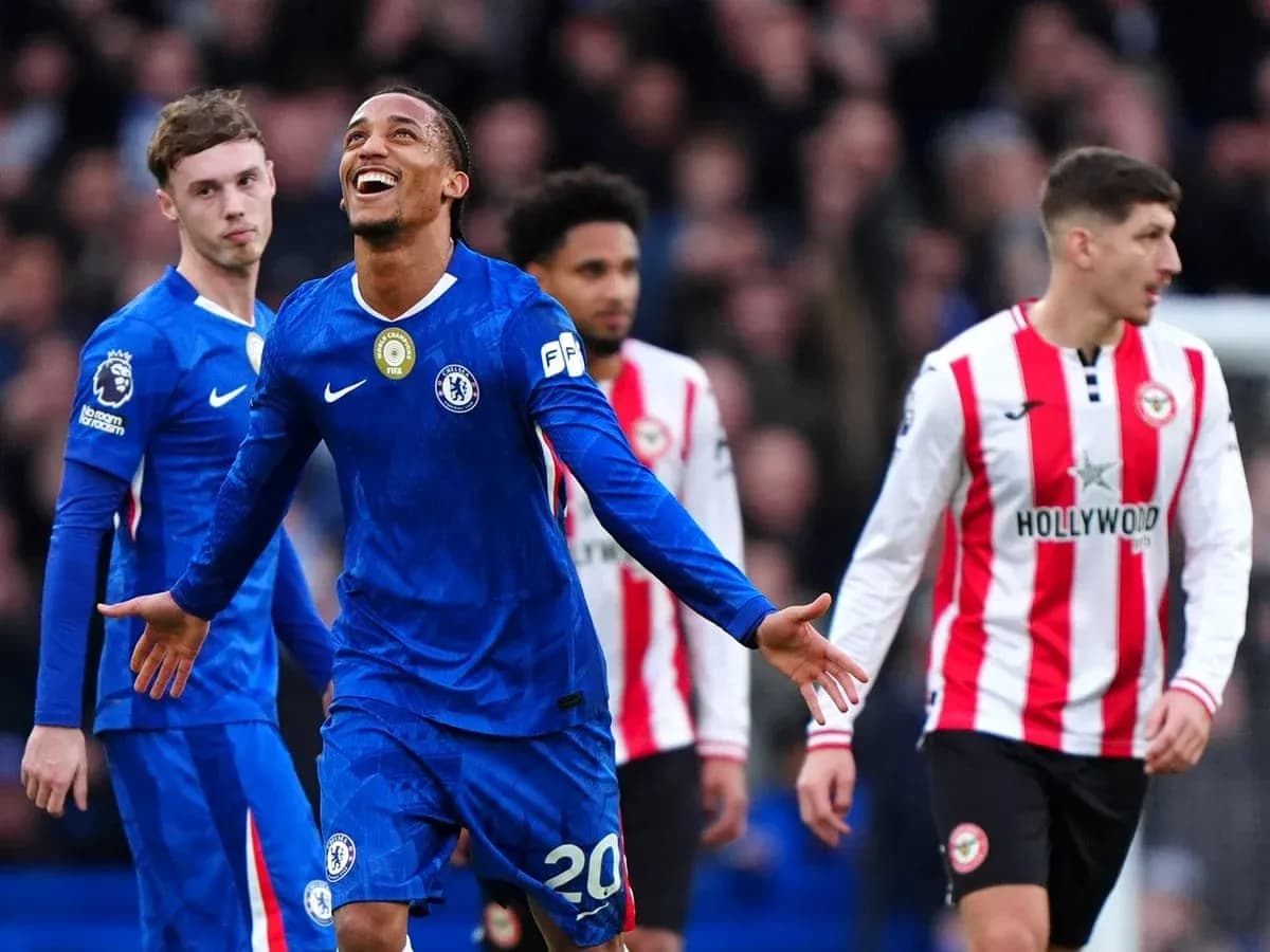 Jugadores de Chelsea celebrando un gol contra Brentford
