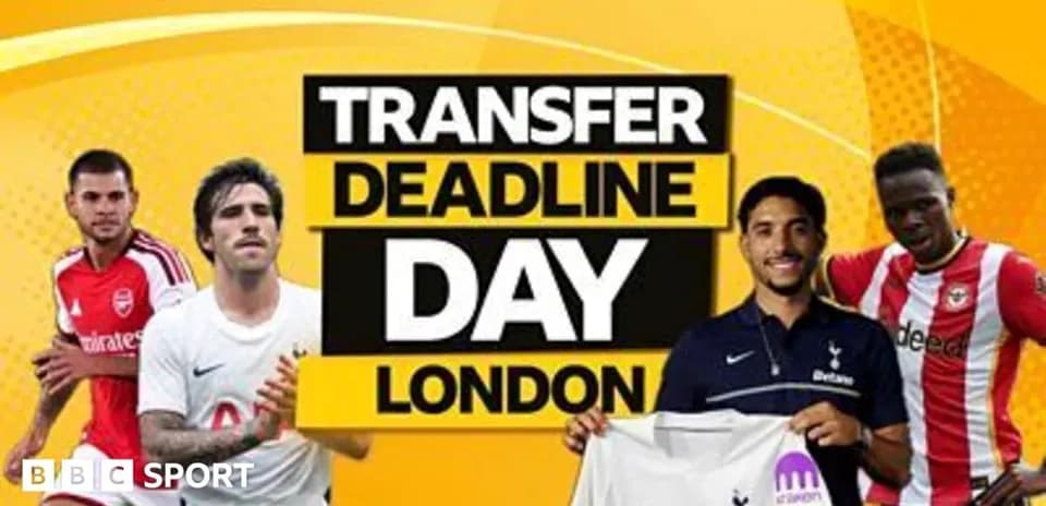 Jugadores y texto sobre el día límite de transferencias