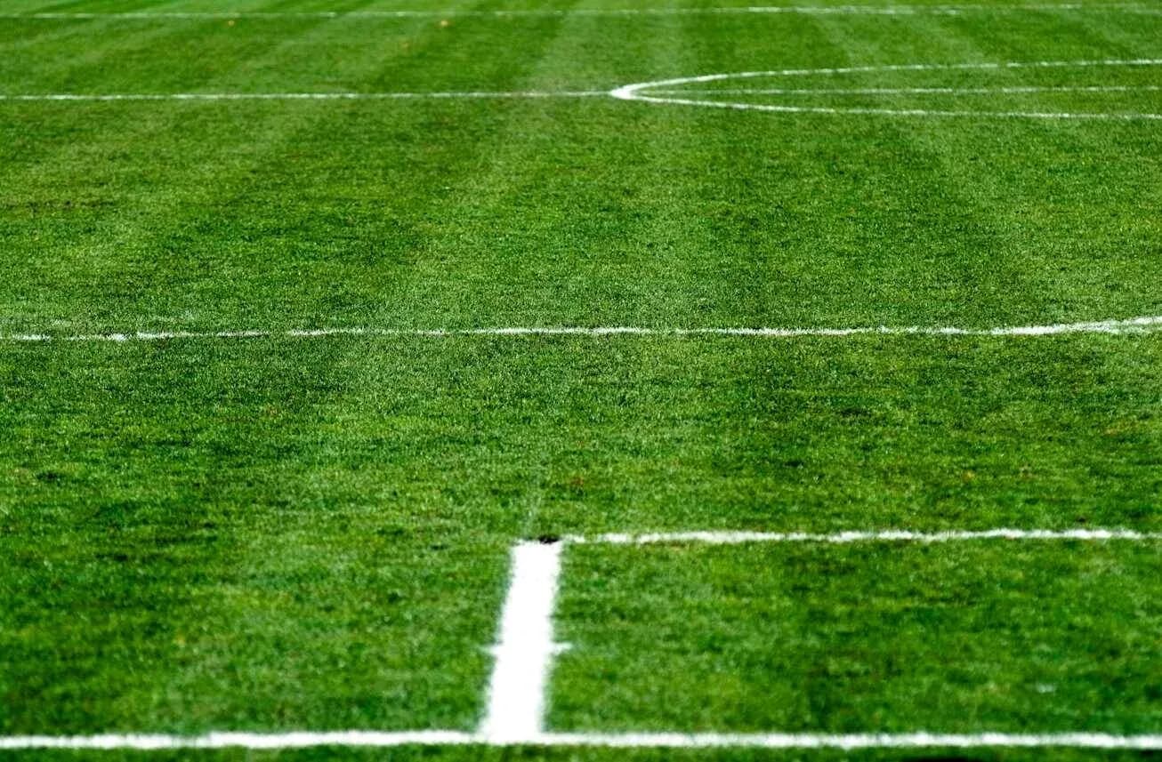 Campo de fútbol con líneas de demarcación