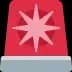 Estrella de alerta roja con fondo gris
