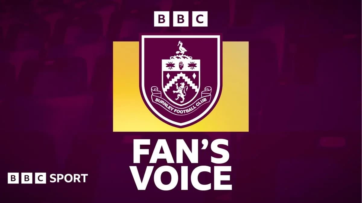 Logo de Burnley Football Club y texto 'FAN'S VOICE'