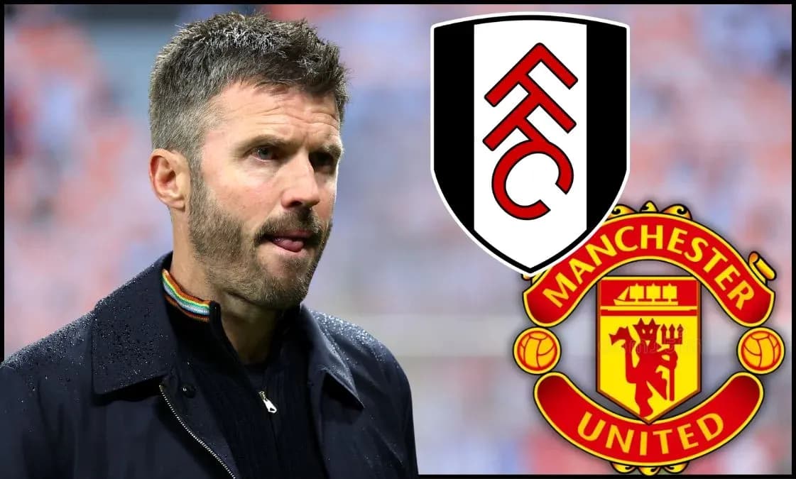 Entrenador de Fulham con logotipos de Fulham y Manchester United