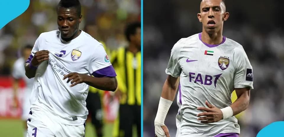 Dos jugadores de Al Ain FC en acción durante partido