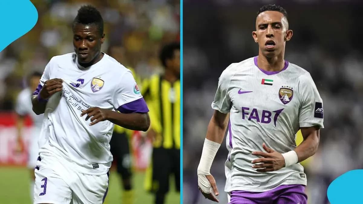 Dos jugadores de Al Ain FC en acción durante partido