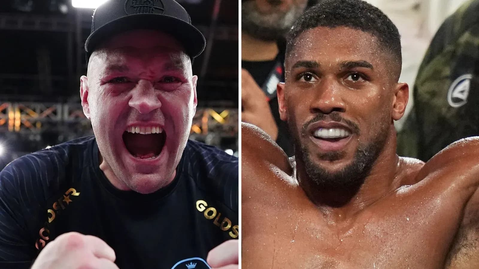 Tyson Fury y Anthony Joshua en evento de boxeo Tyson Fury y Anthony Joshua en evento de boxeo