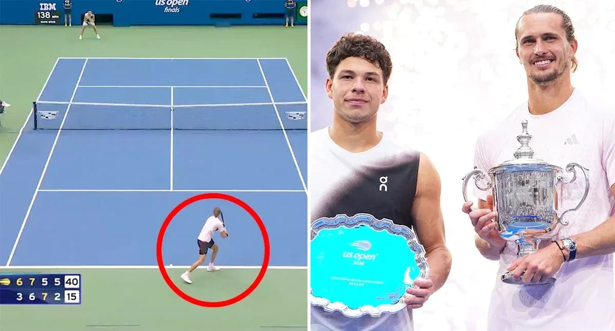 Jugador de tenis en acción durante un partido Jugador de tenis en acción durante un partido