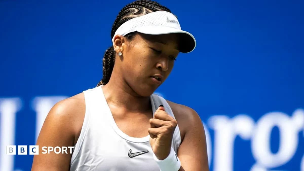 Naomi Osaka celebrando un punto durante el partido Naomi Osaka celebrando un punto durante el partido