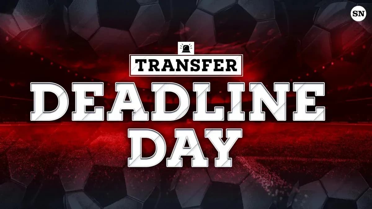 Texto de Deadline Day en fondo de fútbol Texto de Deadline Day en fondo de fútbol